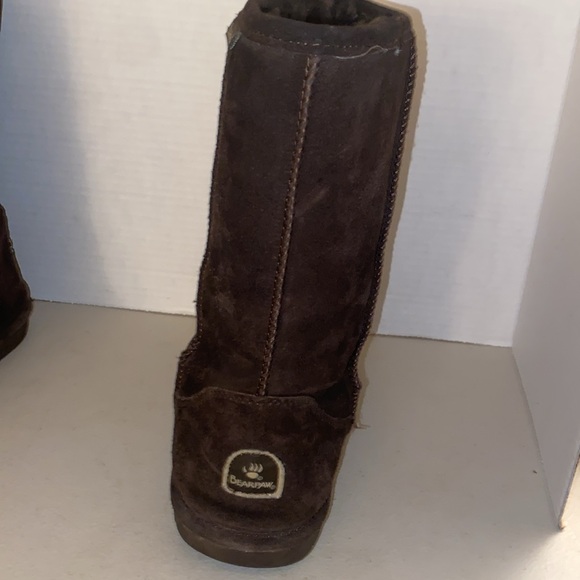 Bear Paw Boots Brown Suede Sheepskin Wool Blend Womens Size 11 - Picture 4 of 14